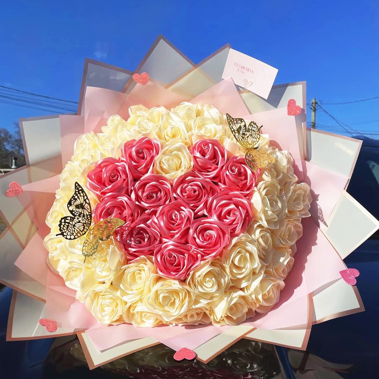 1-1/2 Inch (40mm) x 100 Yards Gold Wide Satin Ribbon Solid Fabric Ribbon for Gift Wrapping Chair Sash Valentine's Day Wedding Birthday Party Decoration Hair Floral Craft Sewing